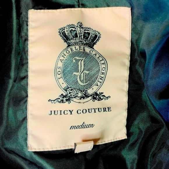 Juicy Couture Black Hooded Down Puffer Coat/Jacket size Medium - Picture 8 of 13